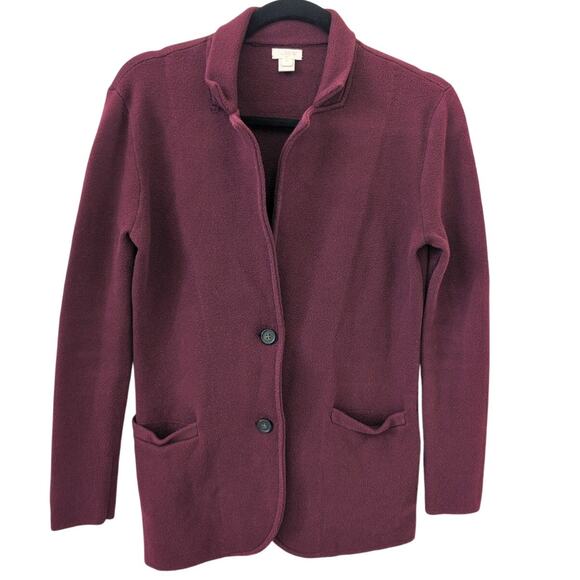 J.Crew Schoolboy Sweater Blazer in Midnight Burgundy XS - Picture 2 of 6